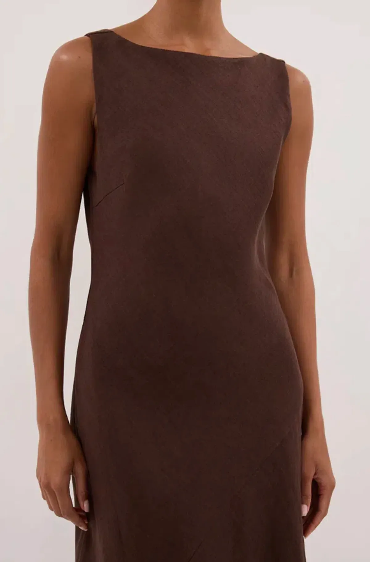 Dissh Lacy Cocoa Linen Midi Dress - Image 5