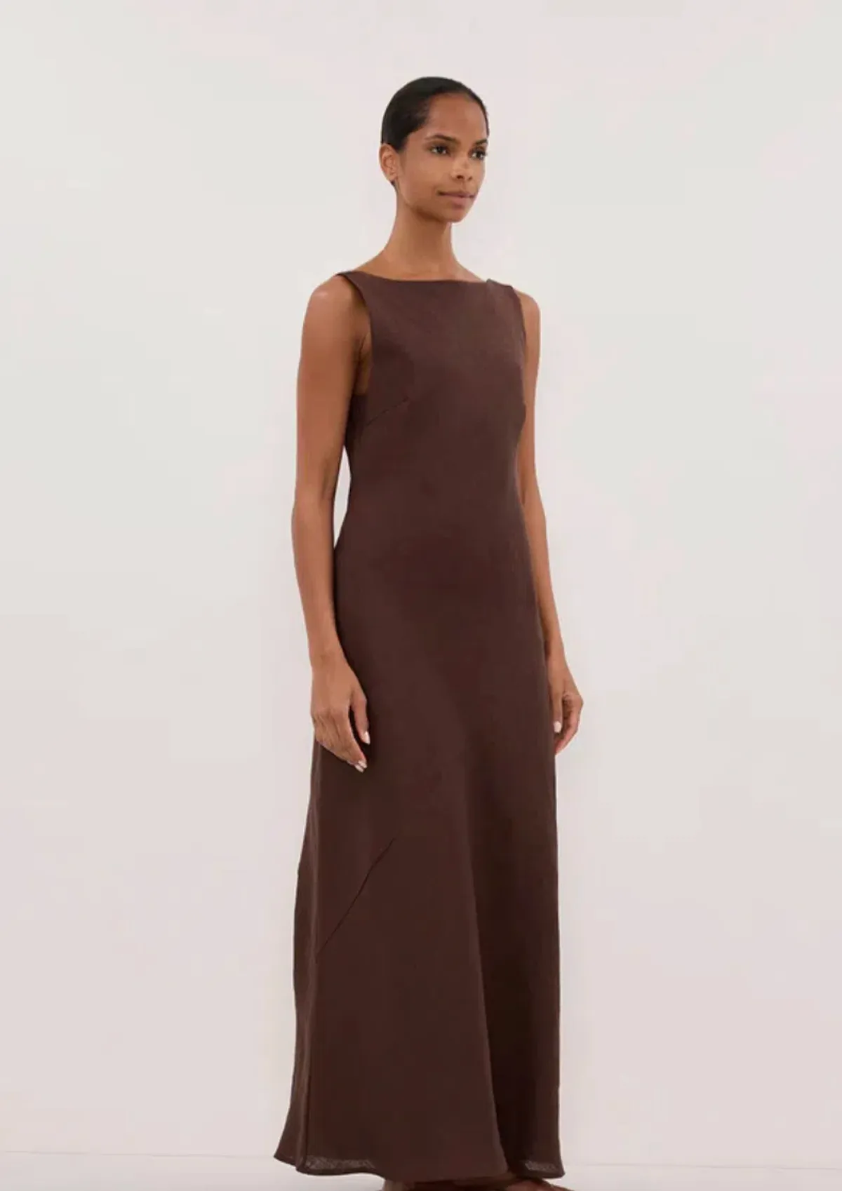 Dissh Lacy Cocoa Linen Midi Dress - Image 3