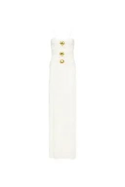 🤍BRAND NEW - REBECCA VALLANCE Guinevere Strap Gown- Size 12 – Ivory White Maxi Dress with Gold detail🤍 for rent on The Volte - image 6