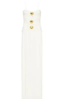 🤍BRAND NEW - REBECCA VALLANCE Guinevere Strap Gown- Size 12 – Ivory White Maxi Dress with Gold detail🤍 for rent on The Volte - image 2