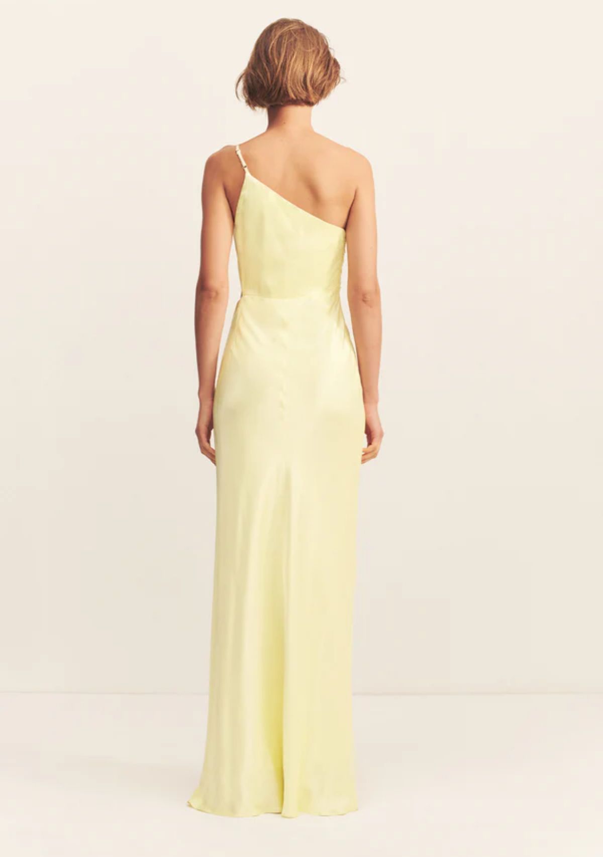 Shona Joy La Lune Asymmetrical Gathered Maxi Dress - Lemon - Image 2