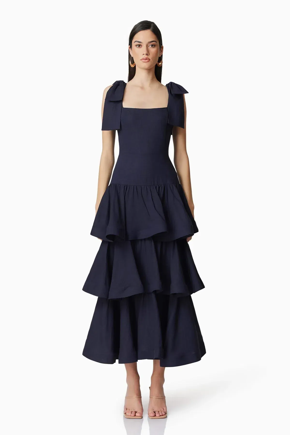 Elliatt Kara Tiered Maxi Dress in Navy Size S/8 AU - Image 1
