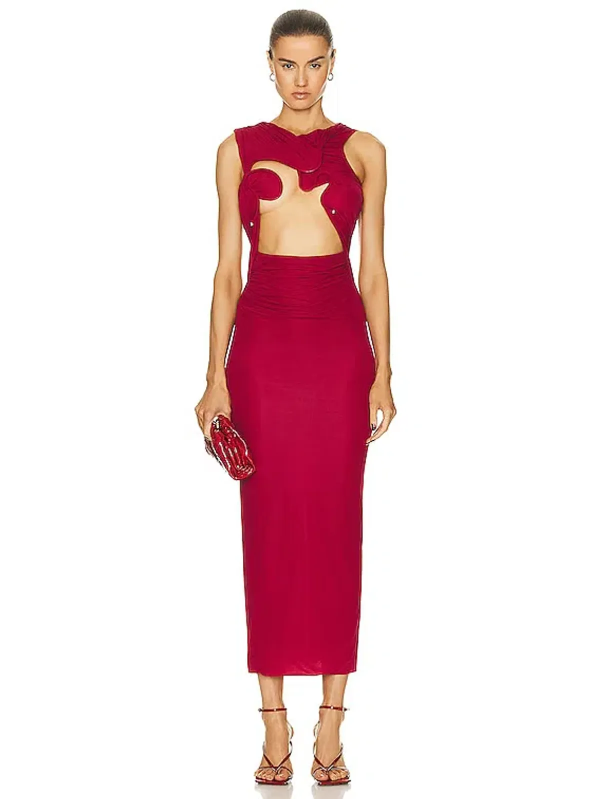 Christopher Esber Venus Tank Dress Cherry Red Size 6 XS Extra Small - Image 1