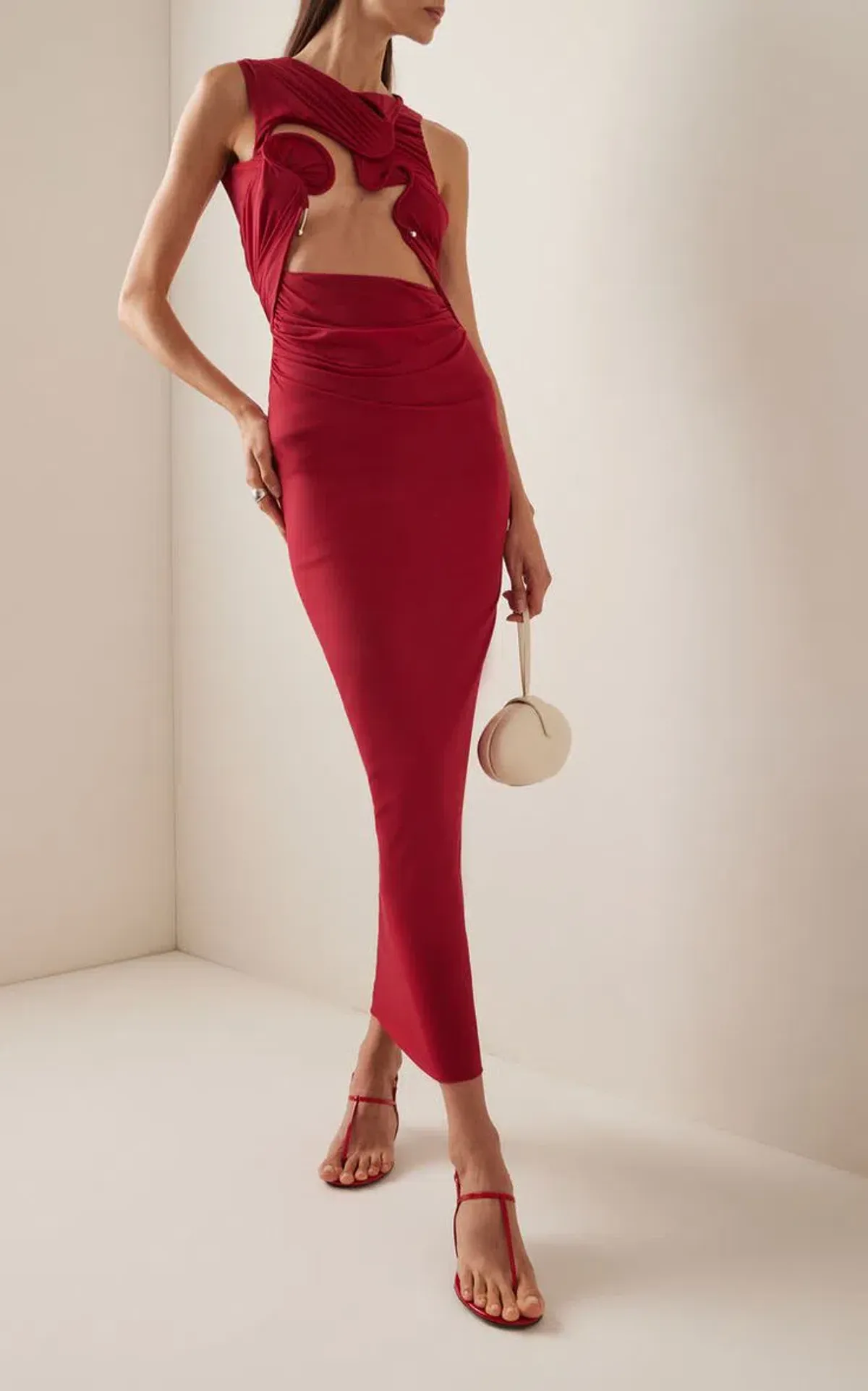 Christopher Esber Venus Tank Dress Cherry Red Size 6 XS Extra Small - Image 4