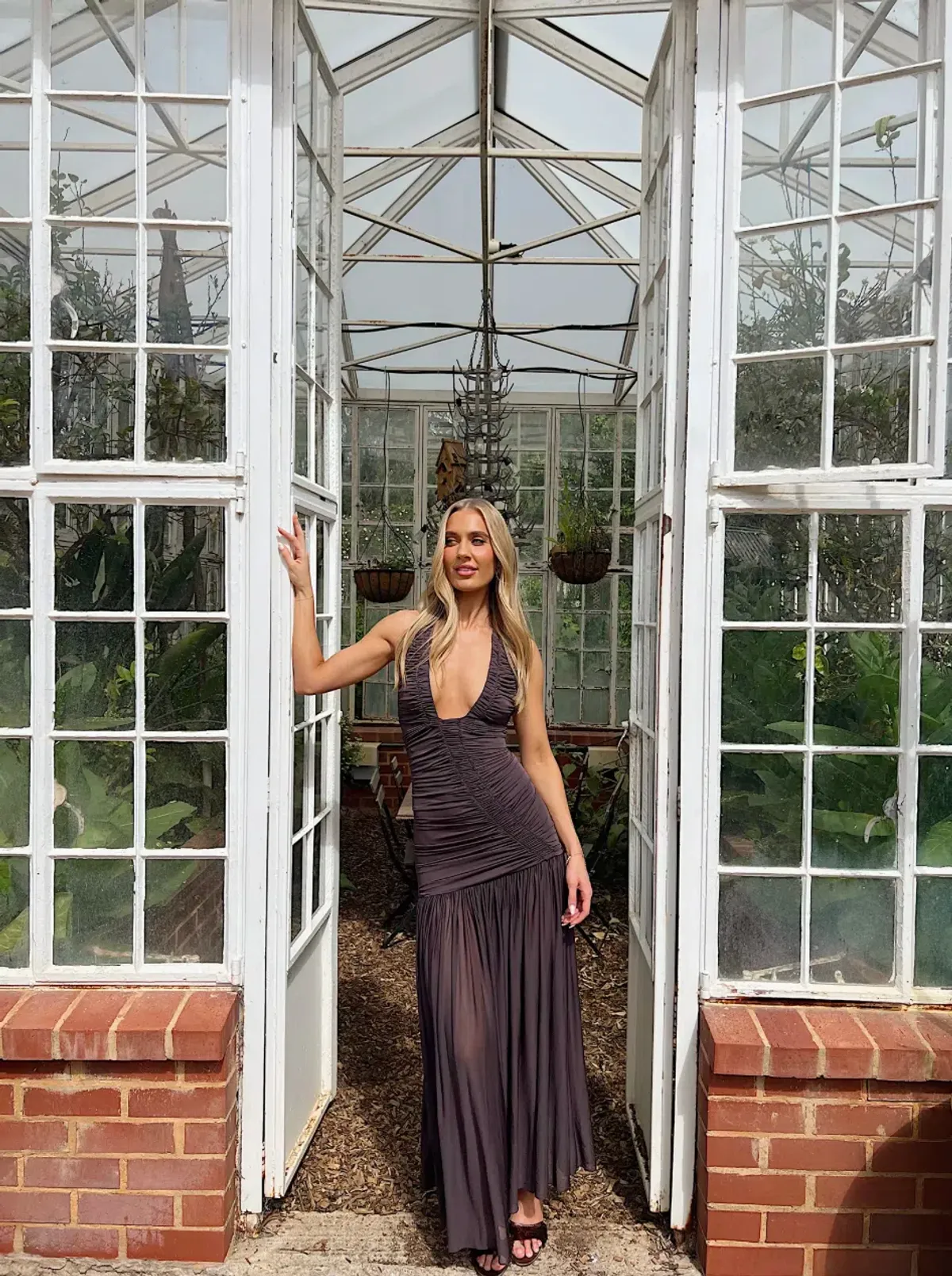 Christopher Esber Orion Gown in Malbec Brown AU 10 | Maxi Wedding Guest Event & Formal Dress - Image 1