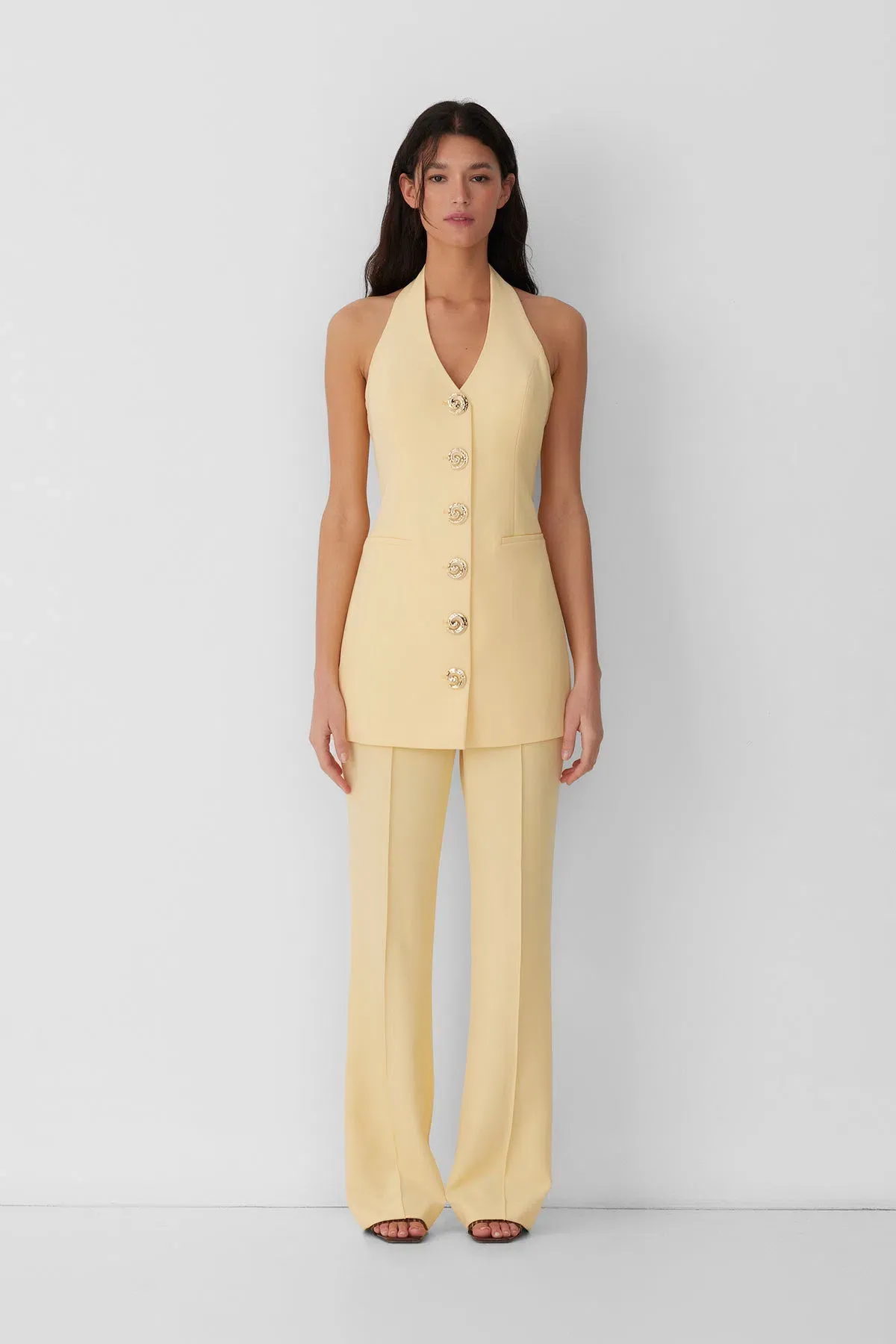 The Wolf Gang Irida Vest Mini Dress in Butter Yellow Size 12 - Image 6