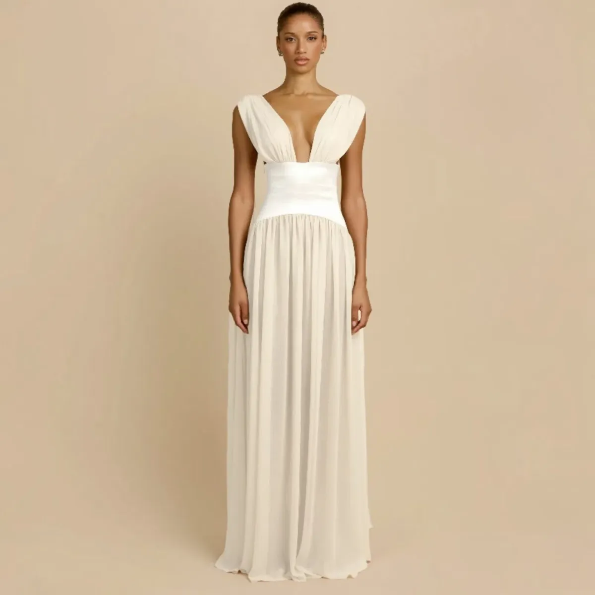Arcina Ori Ramona Dress In Ivory Size Large - Image 1