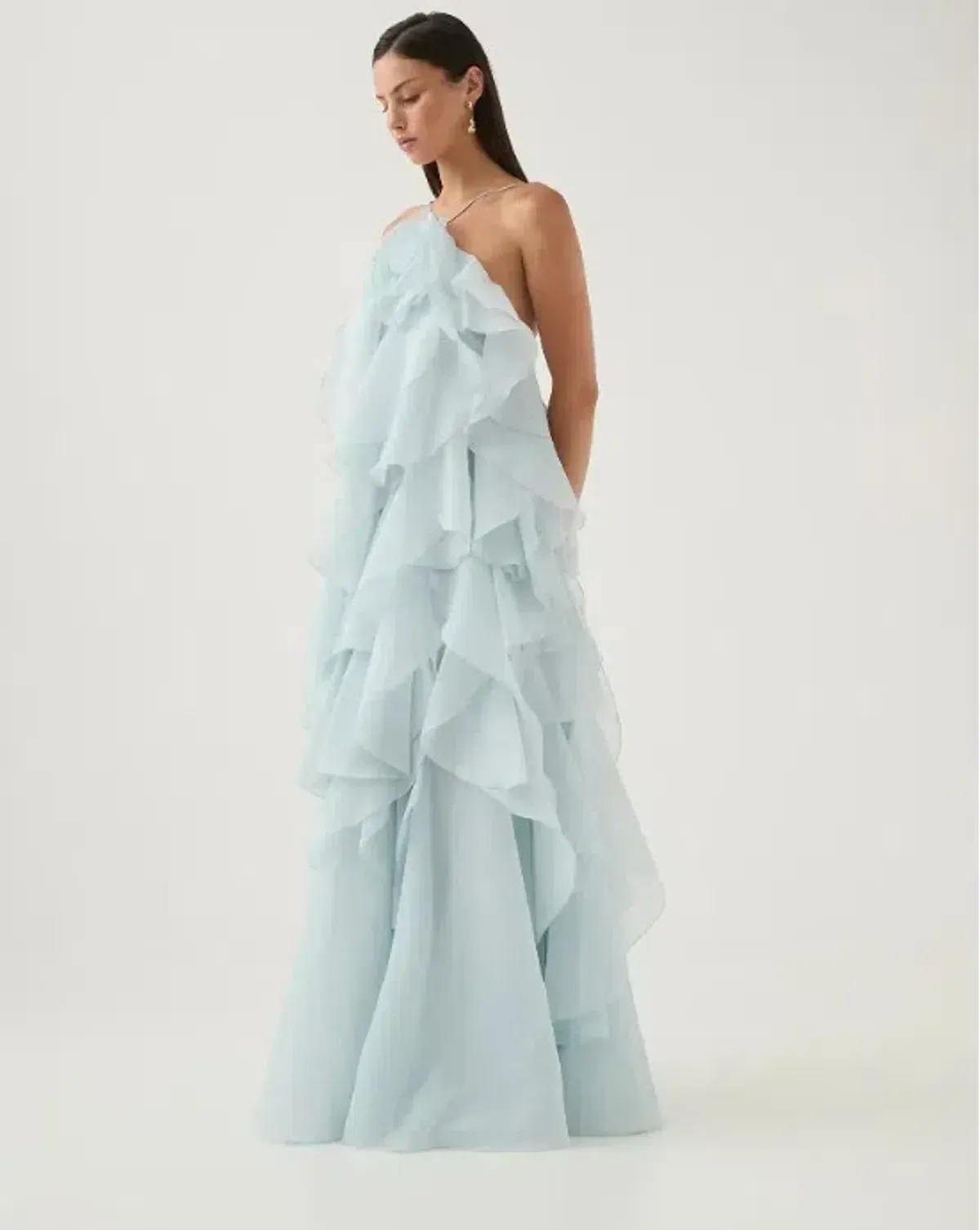 💧AJE Pandorea Layered Maxi Dress – Silver Blue – Size 8 Formal Tiered Gown 💧 - Image 8