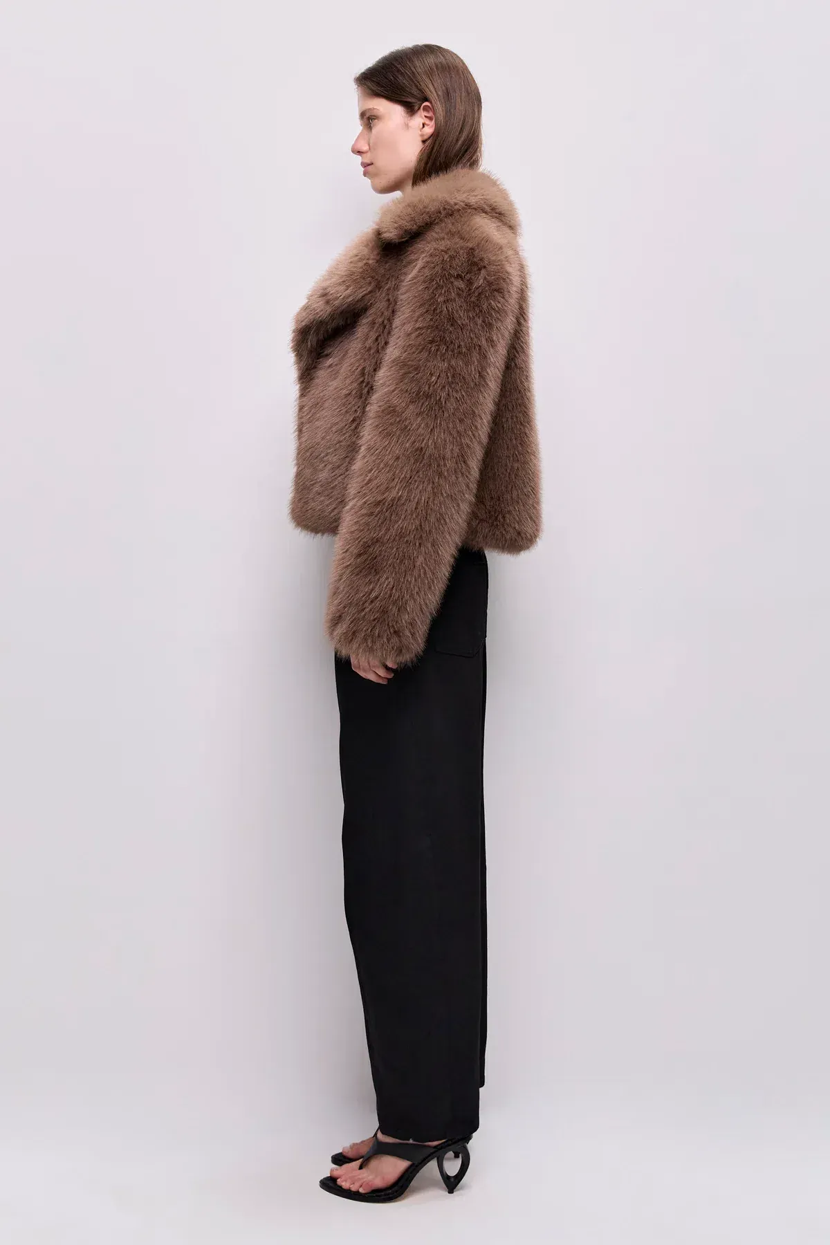 AJE Reese Cropped Lux Faux Fur Jacket  - Image 7