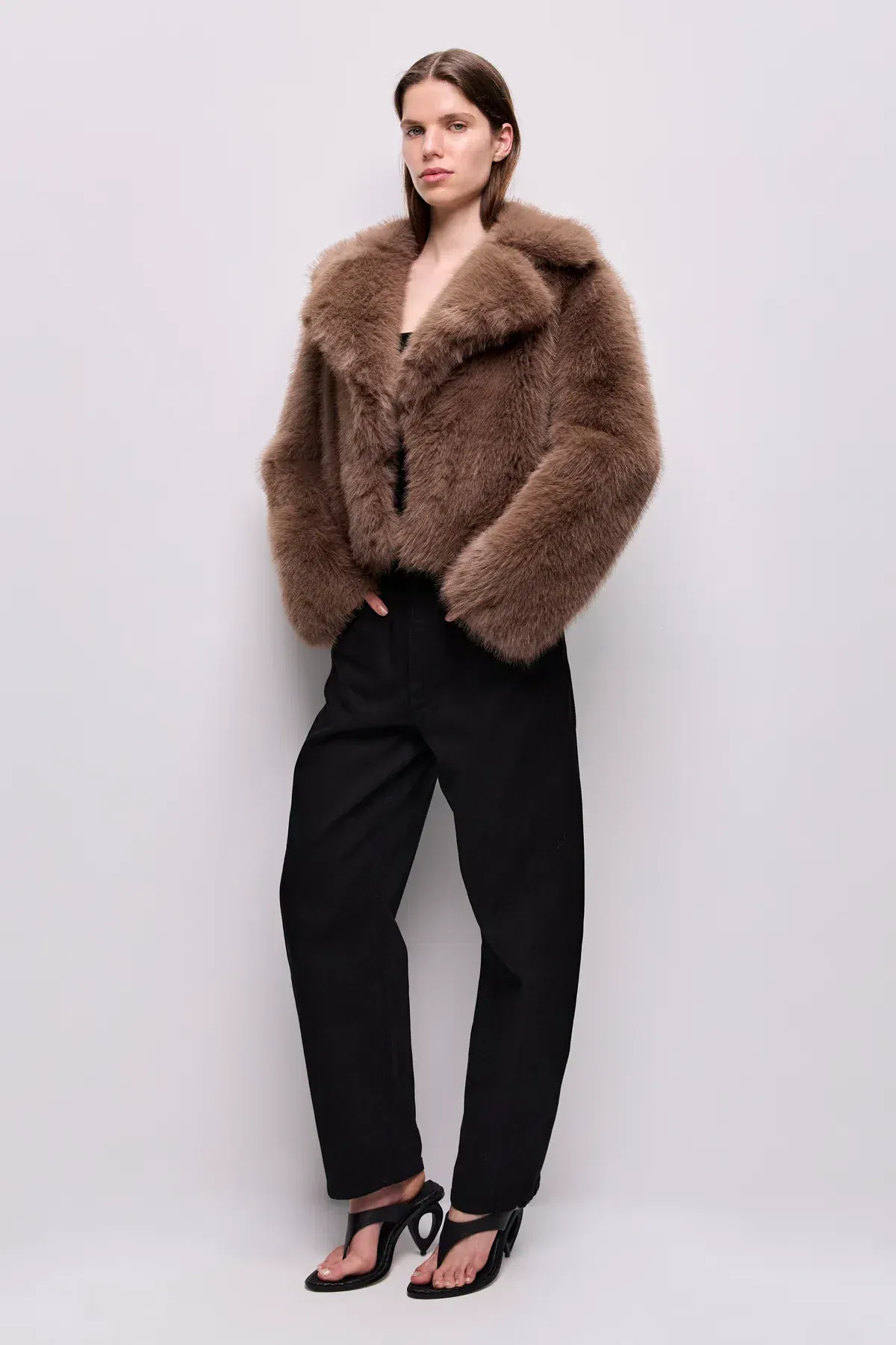 AJE Reese Cropped Lux Faux Fur Jacket  - Image 2