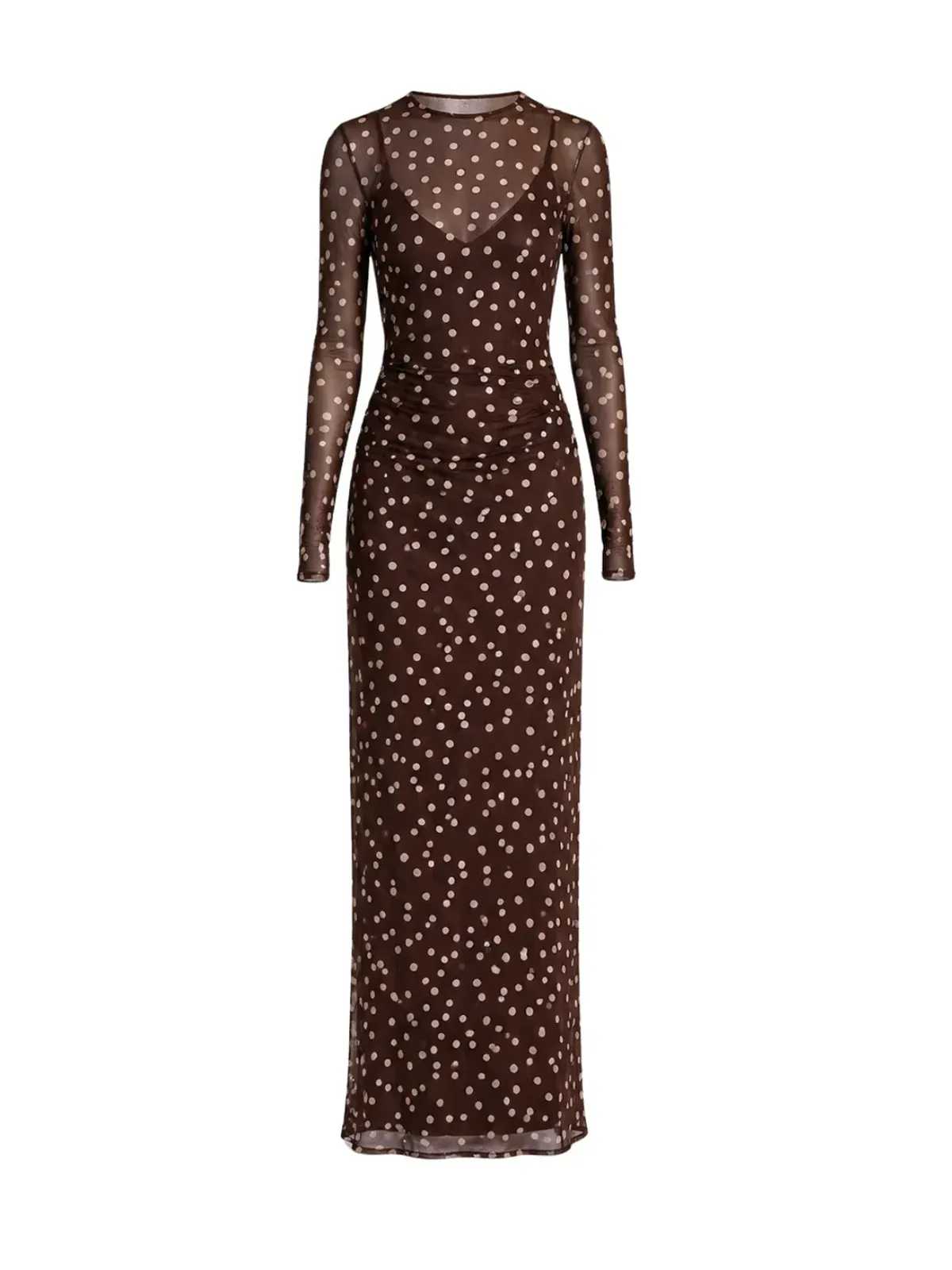 By Nicola Luca Maxi Dress – Chocolate Polka Size 8  - Image 2