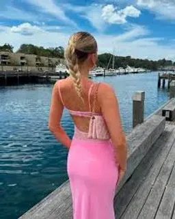 BENNI Gabriel Dress – Pink Sorbet - Size 8  for rent on The Volte - image 3