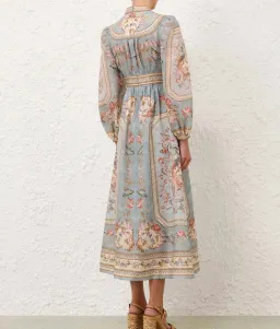 ZIMMERMANN ROSELIGHT PLUNGE MIDI DRESS SZ 2 for rent on The Volte - image 4