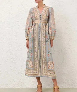 ZIMMERMANN ROSELIGHT PLUNGE MIDI DRESS SZ 3 for rent on The Volte - image 1