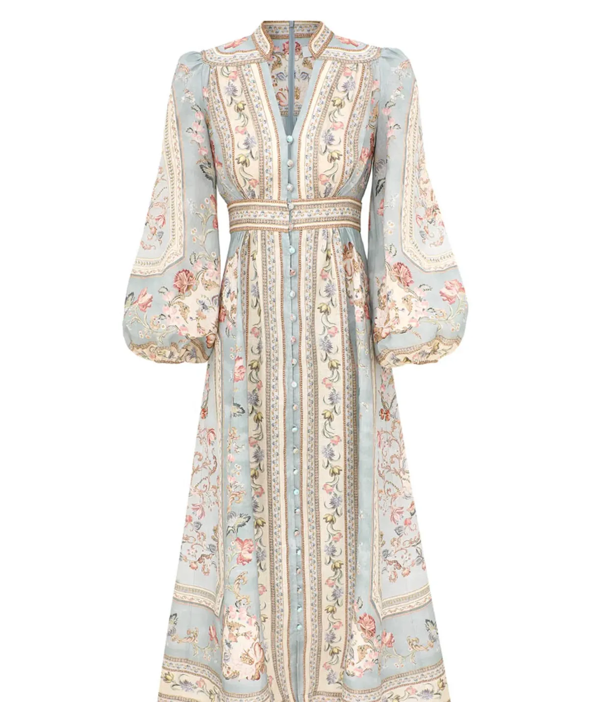 ZIMMERMANN ROSELIGHT PLUNGE MIDI DRESS SZ 3 - Image 2