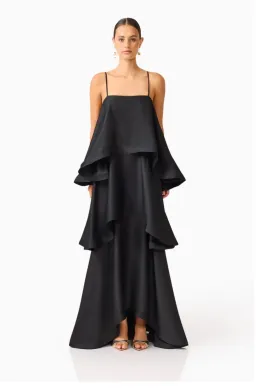Elliatt Tilly Tiered Maxi Dress in Black sz 10 for rent on The Volte - image 1