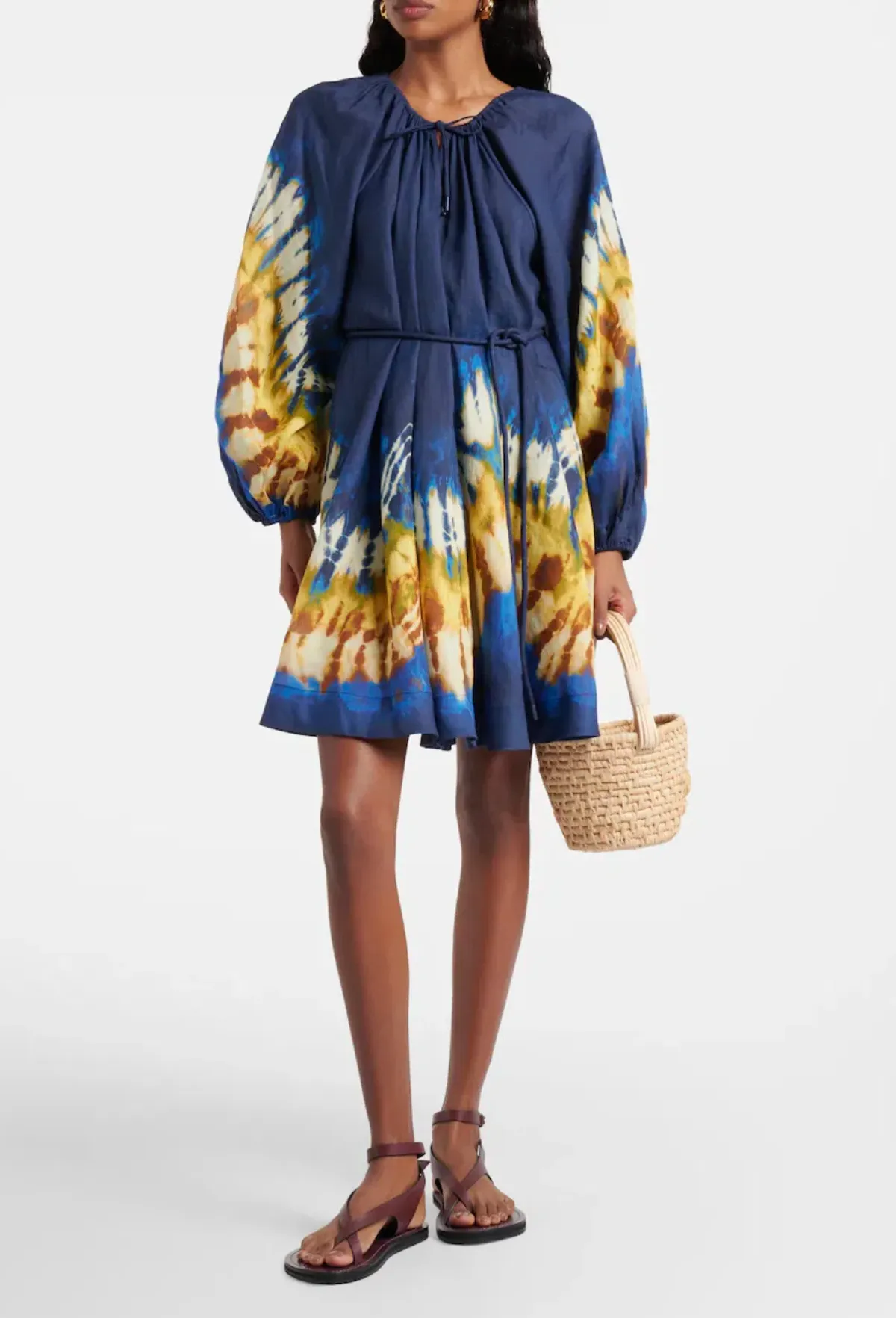 ALEMAIS MARTINE PRINTED RAMIE MINI DRESS SZ 12 - Image 3