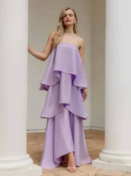 Elliatt Tilly Tiered Maxi Dress in Purple sz 12 for rent on The Volte - image 2