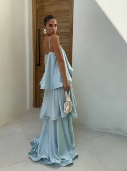 Elliat Tilly Tiered Maxi Dress in Blue sz 10 for rent on The Volte - image 1