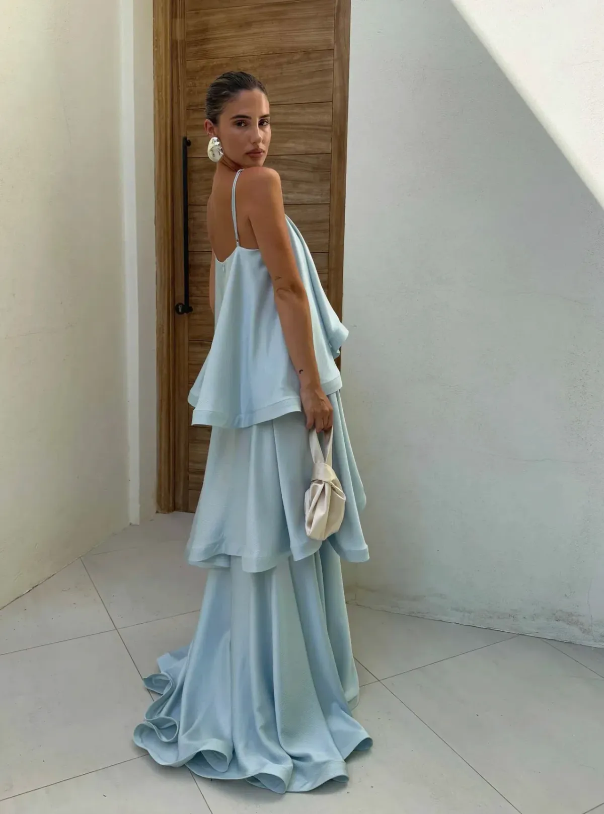 Elliat Tilly Tiered Maxi Dress in Blue sz 12 - Image 1