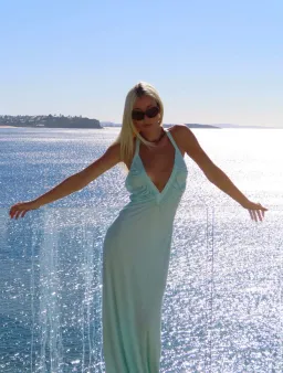 Solamusa Angelina Maxi in Aqua for rent on The Volte - image 5