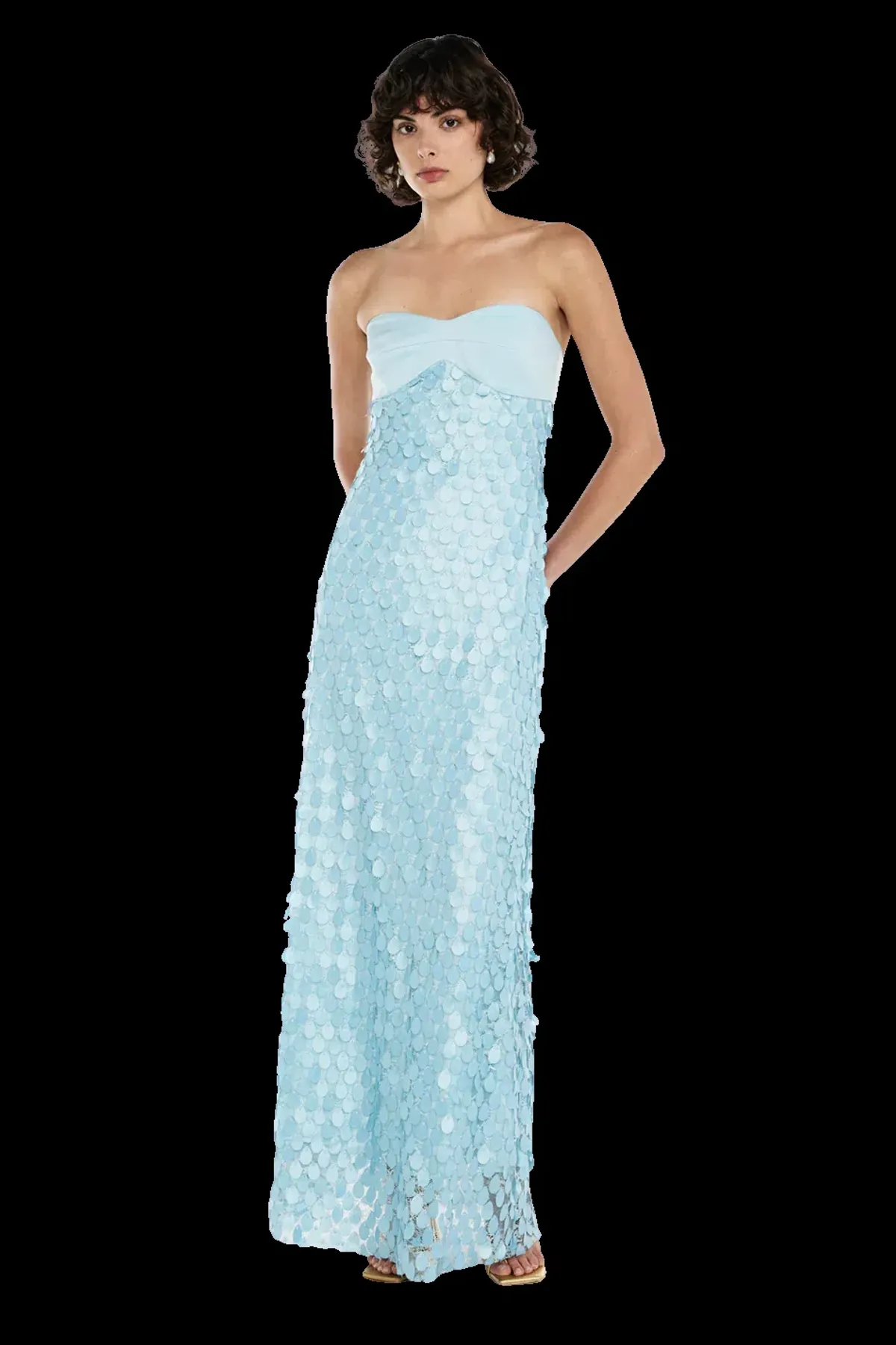 Manning Cartell Supreme Extreme Balconette Maxi Dress Acqua Spritz Blue Size 8 - Image 1