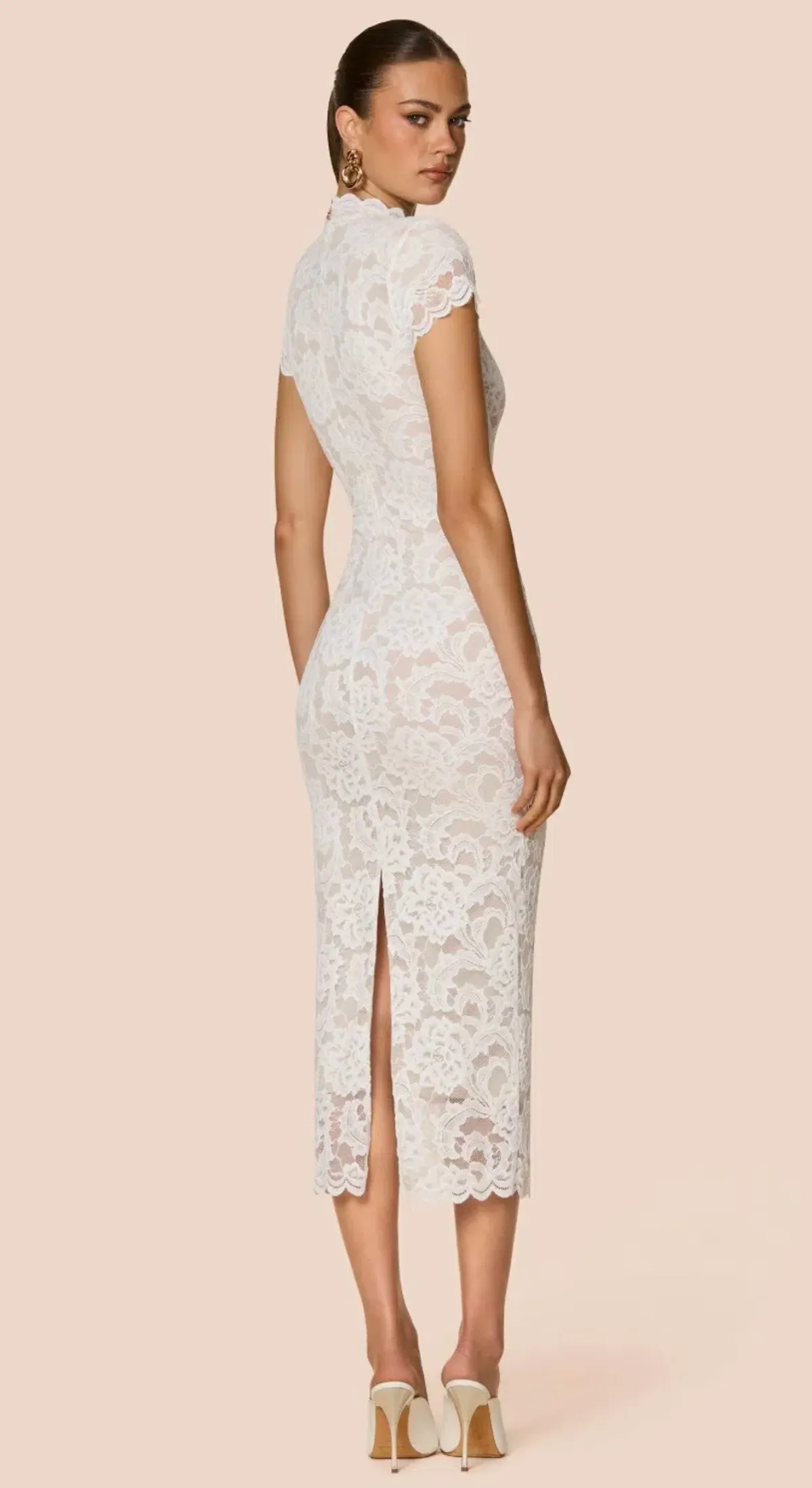 NOOKIE Alessia Midi in White Lace Size XS (AU 6) - Image 3