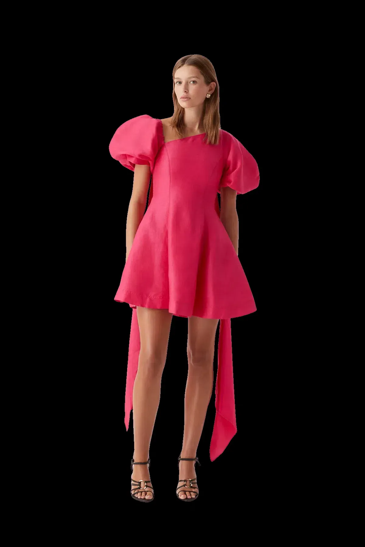 Aje Arista Tulip Sleeve Mini Dress Bougainvillea Red Size 6 - Image 1