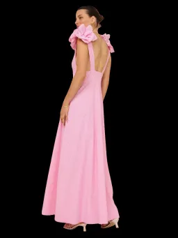Aston Studio Eliza Maxi Dress Fuschia Fine Stripe Pink Size 8 for rent on The Volte - image 2