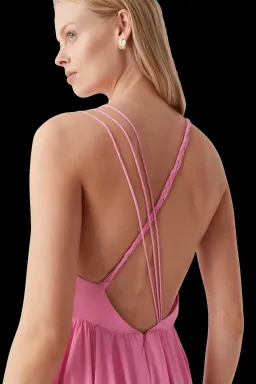 Aje Vellum Maxi Dress Pink Size 12 for rent on The Volte - image 3