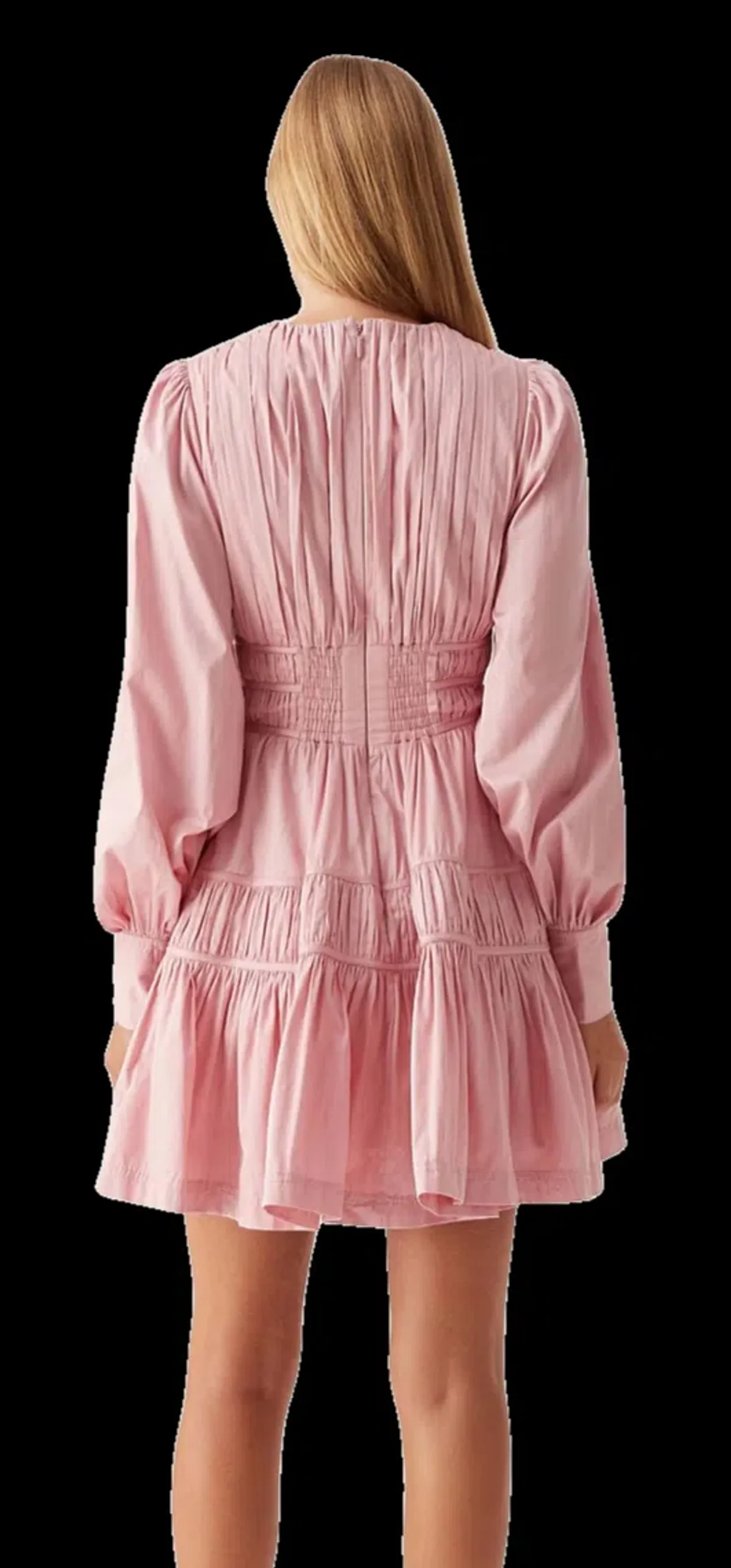 Aje Fallingwater Ruched Mini Dress Chalk Pink Size 12 - Image 2