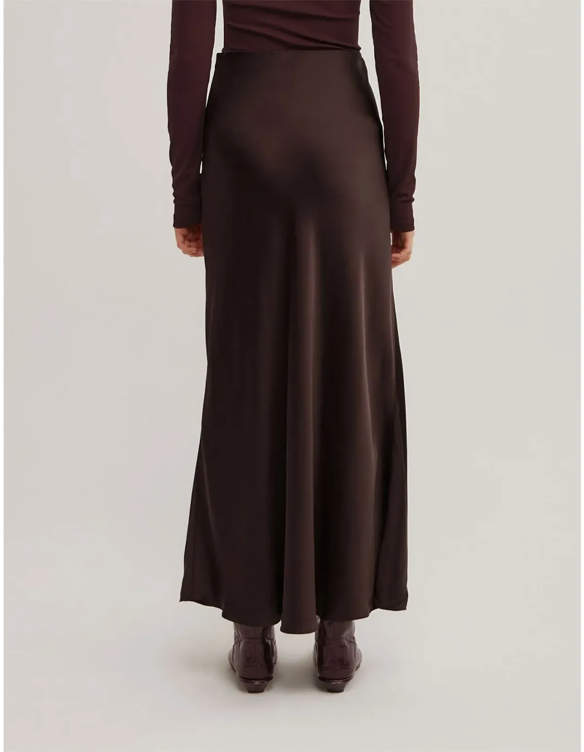 Witchery Bias Slip Skirt Size 14 AU Espresso - Image 4
