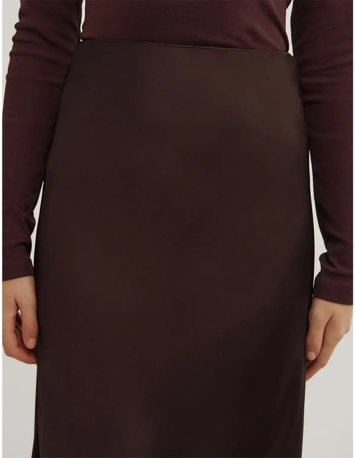 Witchery Bias Slip Skirt Size 14 AU Espresso - Image 3