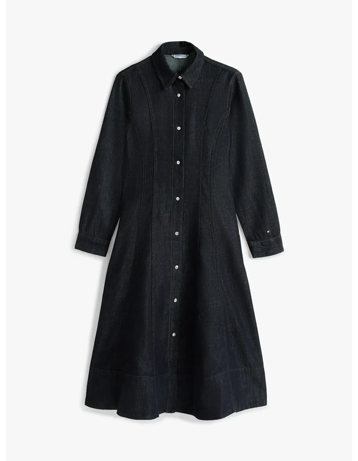 Tommy Hilfiger Denim Midi Shirt Dress Black Size 12 - Image 5