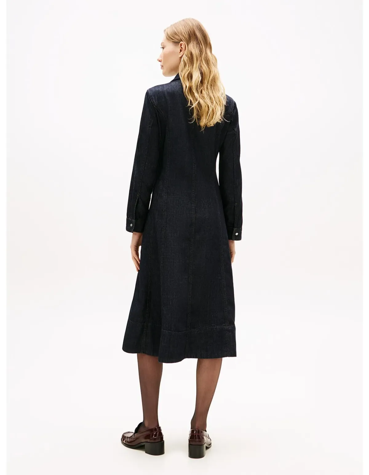 Tommy Hilfiger Denim Midi Shirt Dress Black Size 12 - Image 2