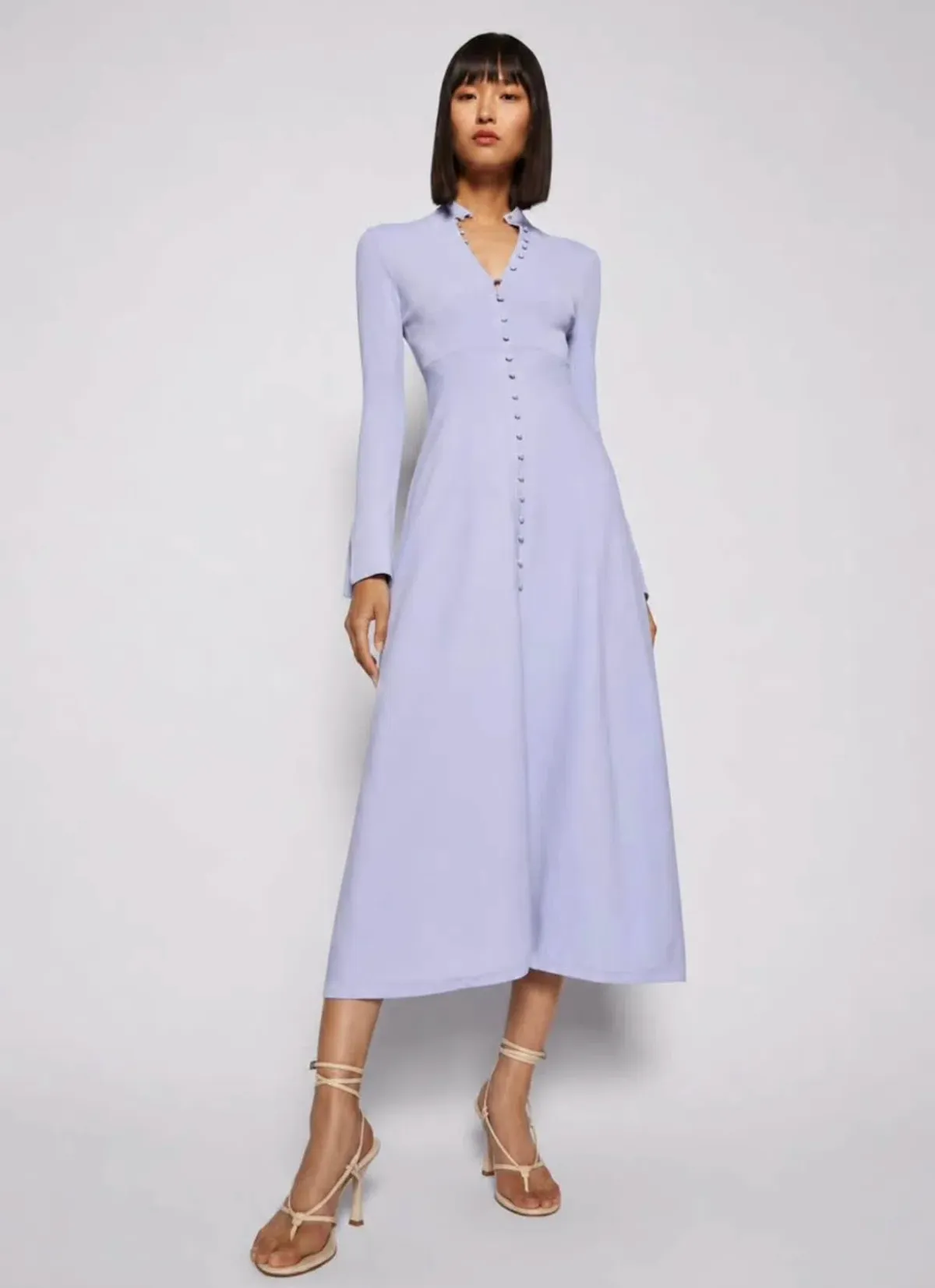 Scanlan Theodore Button Down Polo Dress in Lilac Size M - Image 2