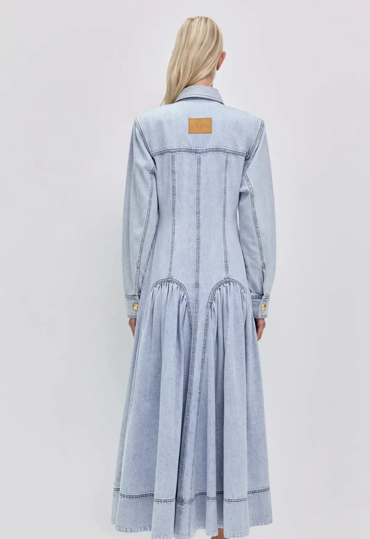 Aje NOA DENIM MAXI DRESS - Image 4