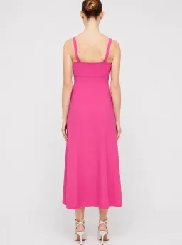 Scanlan Theodore Crepe Knit Square Neck Midi Dress Pink Size M for rent on The Volte - image 3