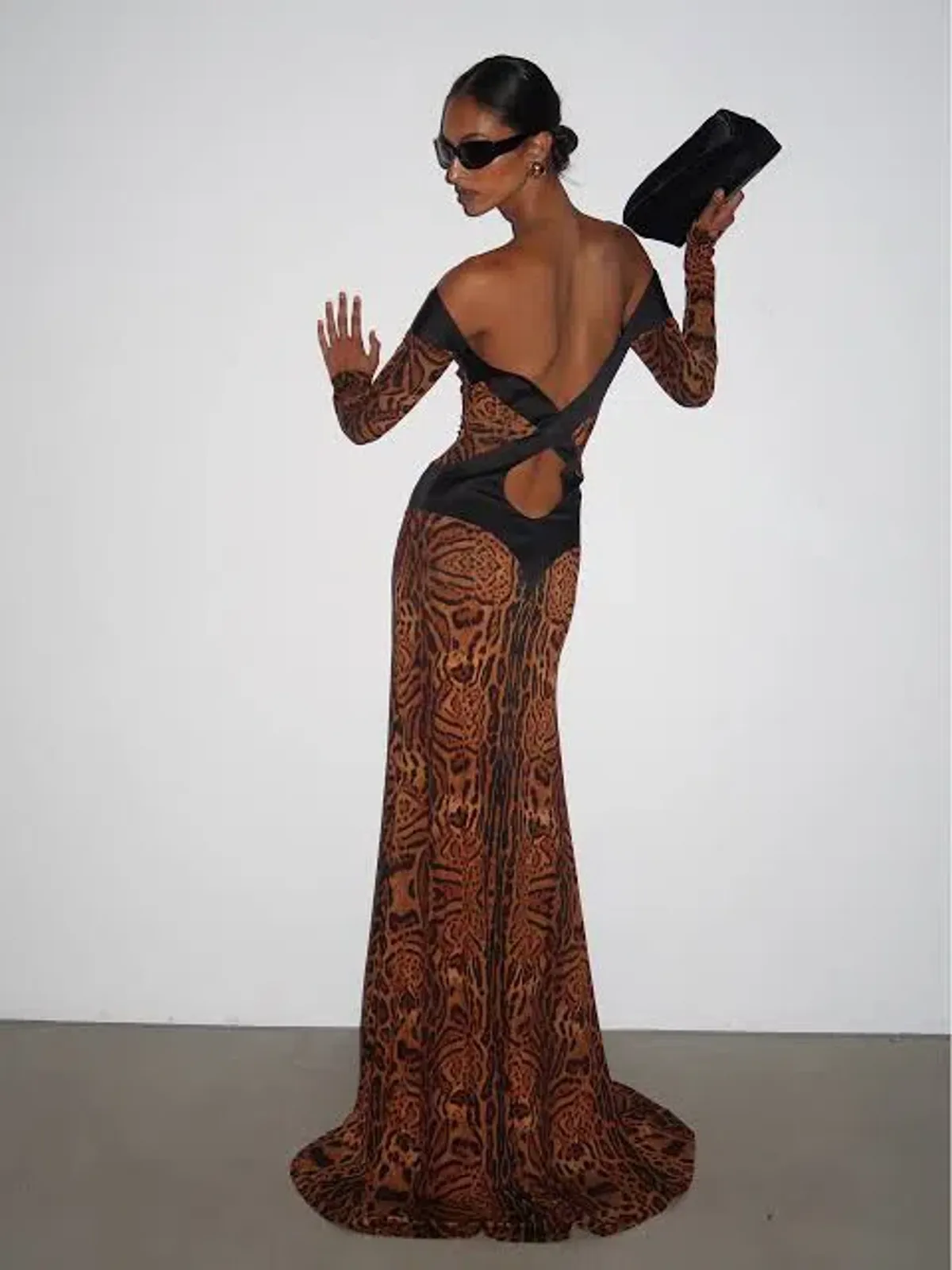 Ance Gria Octavia Long Sleeve Gown - Leopard Size M  - Image 2