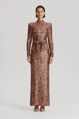 Scanlan Theodore sequin gown in Cinnamon size 8 for rent on The Volte - image 1