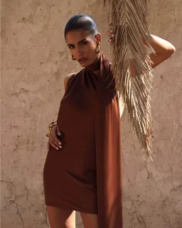 Rat & Boa Serafina Mini dress in cocoa size M for rent on The Volte - image 1