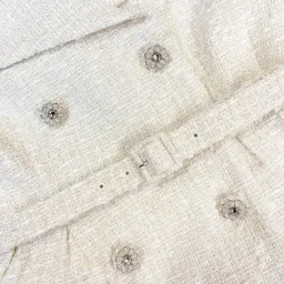 Self Portrait cream off shoulder boucle midi dress- Size 10 for rent on The Volte - image 5