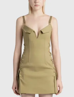 Dion Lee Laced Bonded Mini Dress in Sahara Size 8 for rent on The Volte - image 4