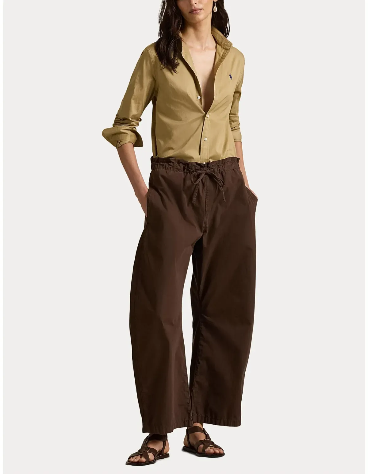 Polo Ralph Lauren Classic Fit Cotton Twill Shirt L Beige - Image 3