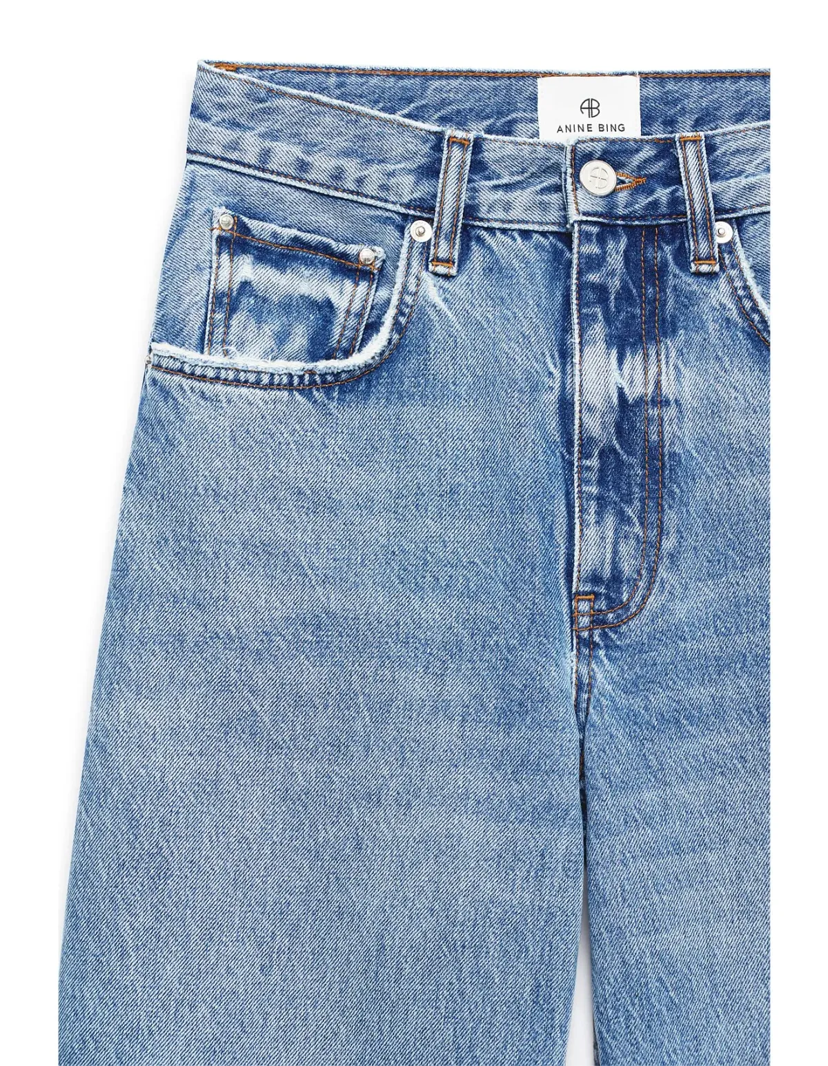 Anine Bing Lewis Straight Leg Jeans Size 28 Caspian Blue - Image 4