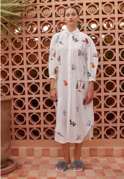 Alemais Mina Embroidered Shirtdress Size 12 fit 14 for rent on The Volte - image 2