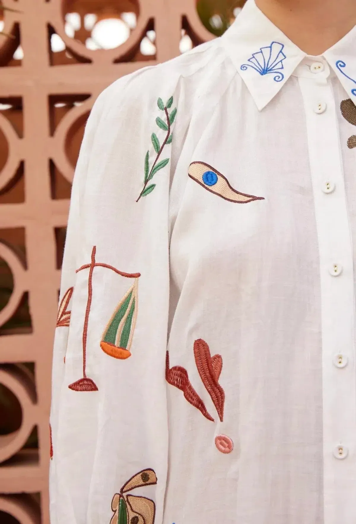 Alemais Mina Embroidered Shirtdress Size 12 fit 14 - Image 5