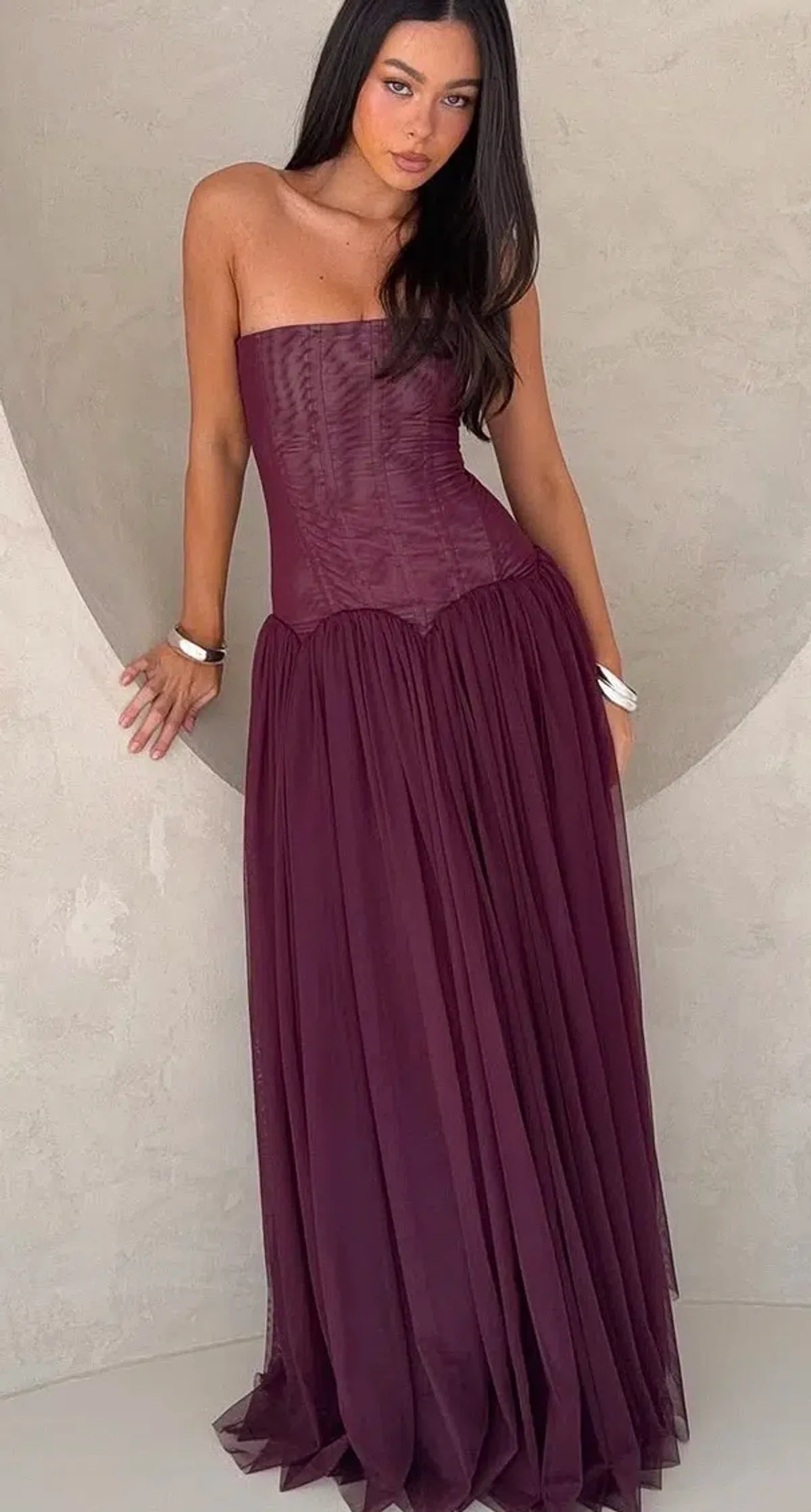 Magic muse dress in colour fig - Image 4