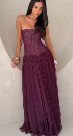Magic muse dress in colour fig for rent on The Volte - image 4