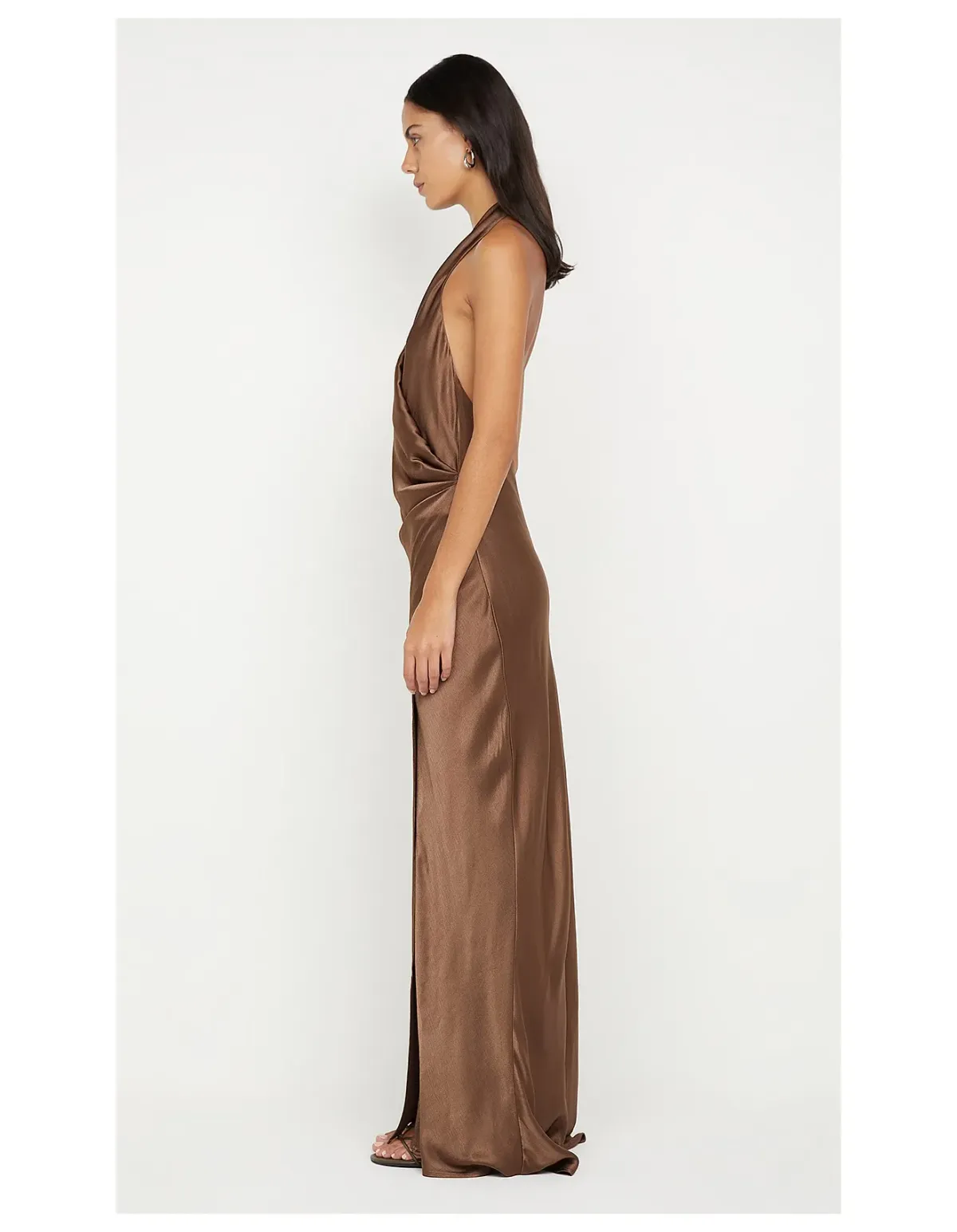 Bec + Bridge Elisia Wrap Maxi Dress Size 10 Milk Chocolate - Image 4